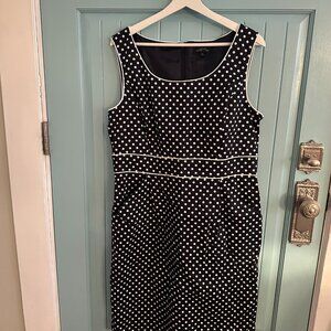 Tahari Arthur S. Levine Black & White Polka Dot Dress | Size 14 | Pockets